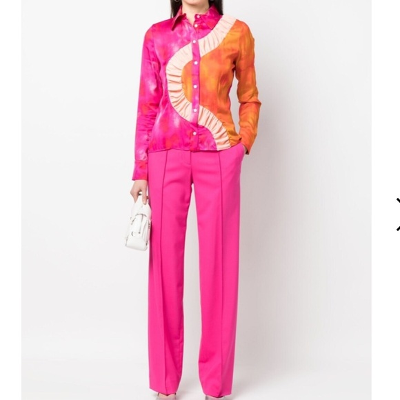 AHLUWALIA
watercolour-effect colour-block blouse size 12 US L - Picture 4 of 16